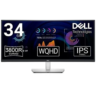 Imagen de Dell P3424WE USB C 34&quot; WQHD (3440x1440) 21:9 3800R Monitor Curvo, 60Hz, IPS, 5ms, 99% sRGB, C, DisplayPort, HDMI, 5X USB, RJ45, Negro