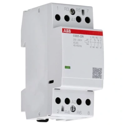 Imagen de ABB ESB25 22N 06 Contactor de instalación para placa distribución, 4 polos, 25 amperios, 220/400V DC/AC (ABB1SAE231111R0622)