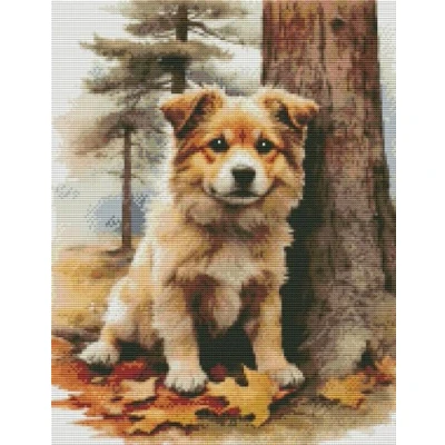 Imagen de Awesocrafts kit estampado de punto cruz para perro, patrones fáciles, cruz, bordado, costura