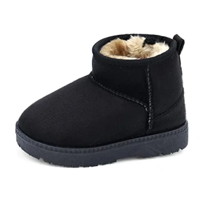 Imagen de MK MATT KEELY Bebé Invierno Zapatos Niños Niña Botas de Nieve Niñito Botines Felpa,Negro,EU22(CN24)