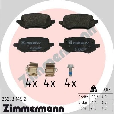 Imagen de ZIMMERMANN 26273.145.2 Juego de pastillas freno con tornillos Foto correspondiente a la entrega, placa deslizante FORD: Puma SUV