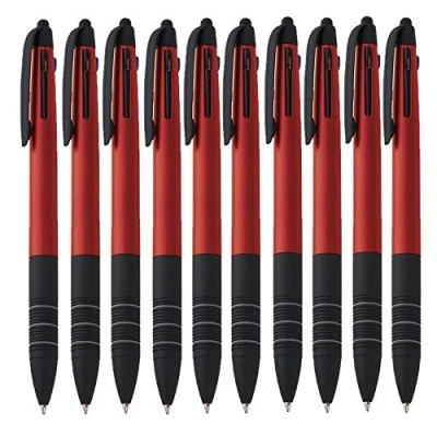 Imagen de Juego de 10 bolígrafos 4 en 1 notrash2003 Minas plástico para bolígrafo, color rojo