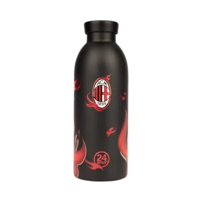 Imagen de A.C. Milan Cantimplora, Producto Oficial, Botella de Agua Mantiene Frío 24H, Caliente 12H, Thermos con Tapa Hermética, 24 Botellas Llamas, 0.5 L