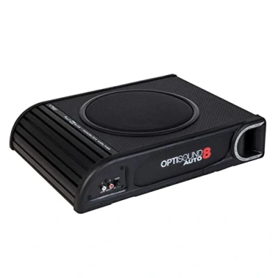 Imagen de Caja de bajos activos bajo asiento VIBE Optisound 8 &quot;, Negro, OPTISOUNDAUTO8A V2