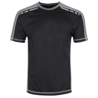 Imagen de TuffStuff Camiseta Elite extragrande para hombre Negro 170 g/m² Ligera y transpirable Ropa de trabajo Camisetas lisas