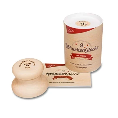 Imagen de Lebkuchenglocke Molde para Hornear Pan de Jengibre (9 cm), Acero Inoxidable, Madera