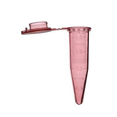 Imagen de MUHWA 500 tubos de microcentrífuga graduados polipropileno con tapa a presión, 1.5 ml Micro ensayo cónico para laboratorio (rojo)