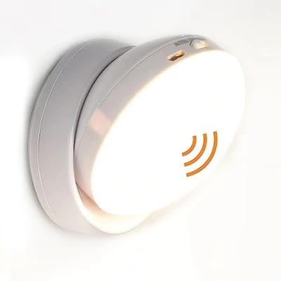 Imagen de lámpara de pared LED para interior con detector movimiento, recargable por USB, interruptor, giratorio 360, 3000 K/7000 K, iluminación pared, inalámbrica magnética, luz
