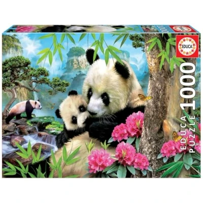 Imagen de Educa Puzzle de 1000 Piezas para Adultos Osos Panda. Incluye Pegamento Fix Puzzle. A Partir 14 años (17995)