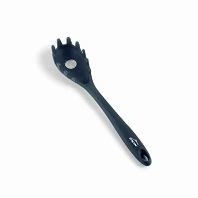 Imagen de Lacor 64470 Servidor de Espaguetis Grey, Cuchara para Pasta, Silicona, Utensilios Cocina, Mango Ergonómico, Antiadherente, Resistente Altas Temperaturas, Apto Lavavajillas, Longitud 27 cm
