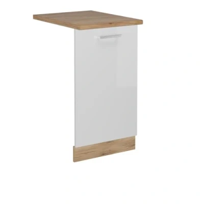 Imagen de Vicco Tapa del lavavajillas &quot;R Line&quot;, Blanco alto brillo, 45 cm , ET Roble