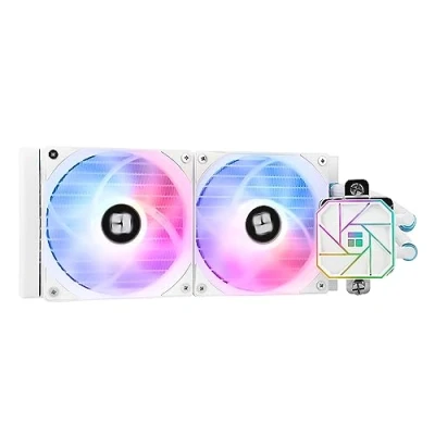 Imagen de Thermalright Aqua Elite 240 White V3 Refrigerador de CPU líquido, filas refrigeración, 2 ventiladores PWM 120 mm, rodamientos S FDB, para AMD/AM4/AM5, INTEL