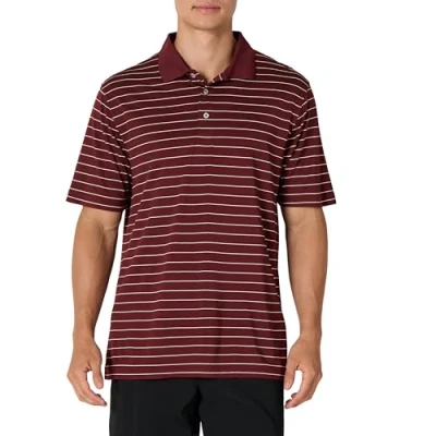 Imagen de Amazon Essentials Polo de Golf Secado Rápido Ajuste Normal Hombre, Burdeos Oscuro, M