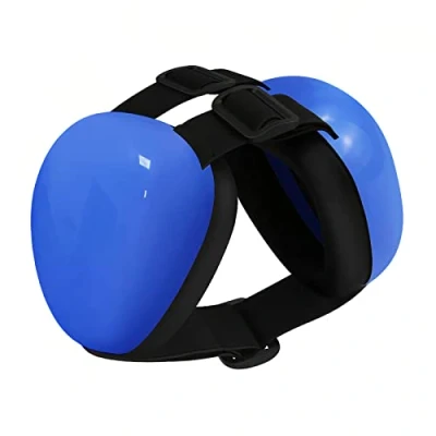 Imagen de derYEP DHP05 Orejeras para Perros protección auditiva 29dB NRR contra el Ruido Calma y sueño (Grande, Azul)