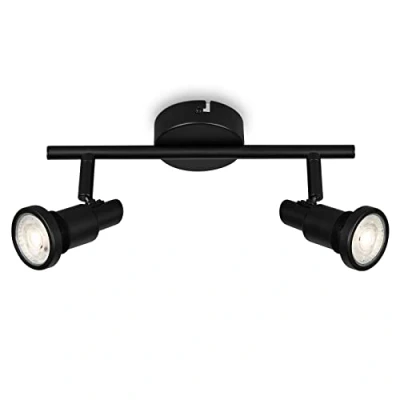 Imagen de Briloner Foco techo LED Flamo IP44 2 luces ajustable negro
