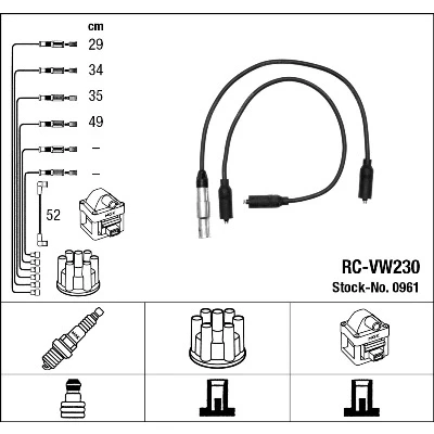 Imagen de NGK 0961 Juego de Cables Encendido 5