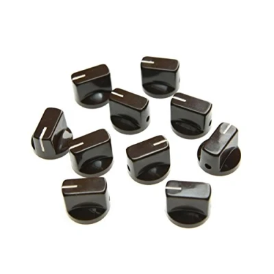 Imagen de KAISH Paquete de 10 pomos pedal efecto amplificador guitarra con tornillo ajuste, color marrón