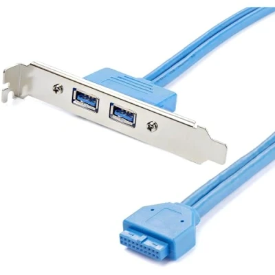 Imagen de StarTech.com USB3SPLATE Cabezal de 2 Puertos USB 3.0 SuperSpeed con conexión A Placa Base (2 x Hembra, IDC 20 Pines Hembra)