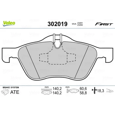 Imagen de VALEO 302019 Juego de pastillas freno FIRST Eje delantero excl. contacto avisador desgaste Chapa antichirridos MINI: Cabrio, Hatchback