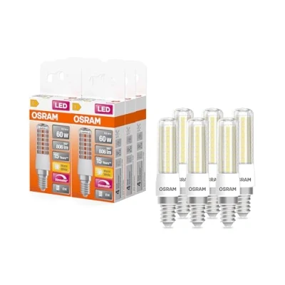 Imagen de OSRAM LED Superstar Special T SLIM, lámpara especial delgada regulable, casquillo E14, blanco cálido (2700K), sustituye a la convencional de 60W, paquete 6