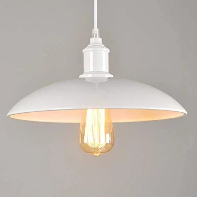 Imagen de ChaoZan Lámpara de Techo Metal E27 Retro Creatividad araña Simple Clásico Hierro Colgante Luz para Dormitorio Sala Comedor Restaurante, Blanco