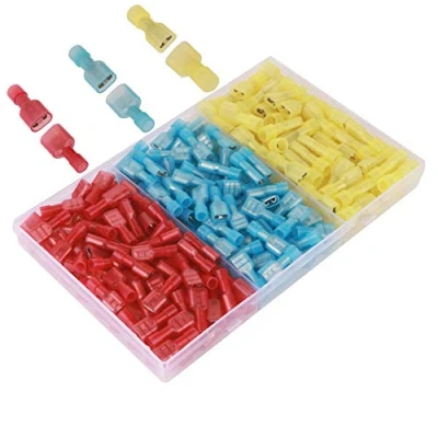 Imagen de GTIWUNG 200Pcs Terminales de Crimpado, Terminal Conector Cable Completamente Aislado, Pala Crimpado Macho &amp; Hembra, Conectores Eléctricos, Faston, Espada