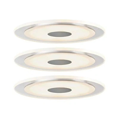 Imagen de Paulmann 92543 luminaria empotrable LED Premium Set Whirl redonda 3x6W 18VA 150mm aluminio torneado/satinado foco empotrable,