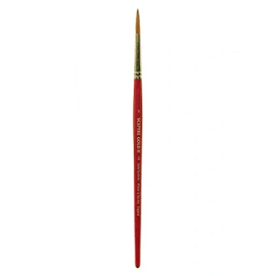 Imagen de Winsor &amp; Newton Sceptre Gold II Pincel Redondo con Mango Corto, Rojo, Nr. 10 6,3 mm
