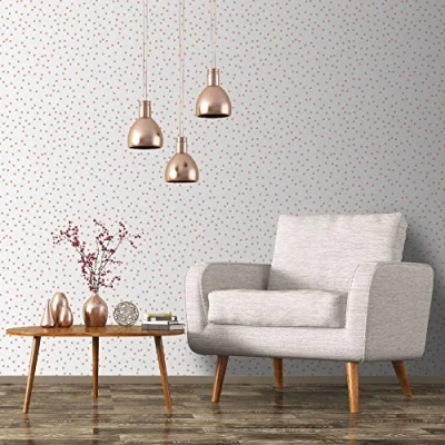 Imagen de Superfresco Easy Papel pintado de confeti oro rosa (antes £17)