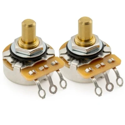 Imagen de CTS 450G A250K Potenciómetros Latón Corto Solid Shaft 1/4 Pulgada 10% Audio Taper Poti para Guitarra Eléctrica Bajo(Set de 2)
