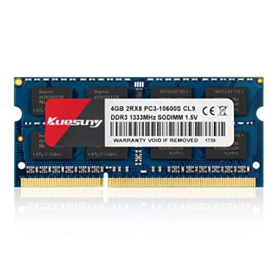 Imagen de Kuesuny 4GB Ordenador portátil (4 GB, DDR3, 1333MHz, PC3 10600, sin ECC, 1,5 V, CL9, 2Rx8, Dual Rank, 204 Pines, SODIMM)