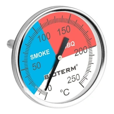 Imagen de Browin 101200 Termómetro para barbacoa y horno ahumador, 0 grados C + 250 C, acero inoxidable estándar