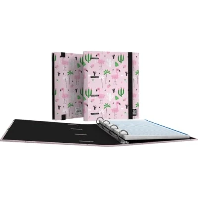 Imagen de Grafoplas Carpeta con Recambio A5, Carpebook Tropical Bits&amp;Bobs, Incluye Hojas 90g Cuadricula 5x5 Borde Color, Lomo Curvo Ergonómico, 4 Anillas Redondas 25mm, FSC, Perfecto Material Escolar