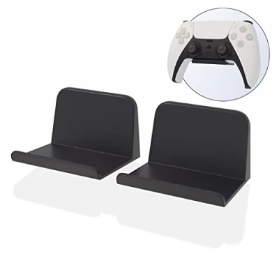 Imagen de sciuU Soporte de pared para Mando/Auriculares, [Conjunto 2] Gancho Adhesivo 3M, Colgar los Auriculares, Accesorios Controller Controlador Gamepad PS5 / PS4 Xbox, Sin Tornillos
