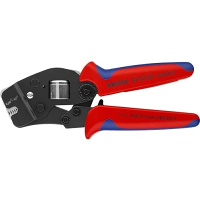 Imagen de Knipex Alicate autoajustable para crimpar punteras huecas de acceso frontal bruñido, con fundas multicomponentes 190 mm 97 53 08