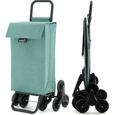 Imagen de GARMOL Carro de la Compra Plegable 48 Litros 8 Ruedas Gran Capacidad Carrito Color Verde