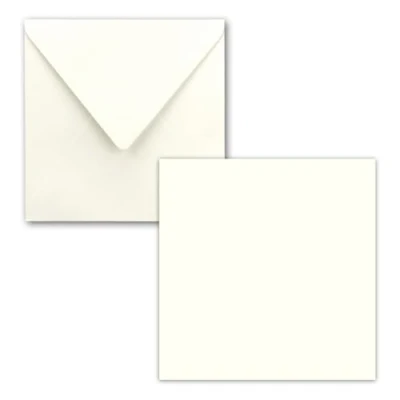 Imagen de FarbenFroh by GUSTAV NEUSER Juego de tarjetas individuales cuadradas 15 x cm, con sobres, papel estraza, 75 unidades, para felicitación y más, color blanco crudo