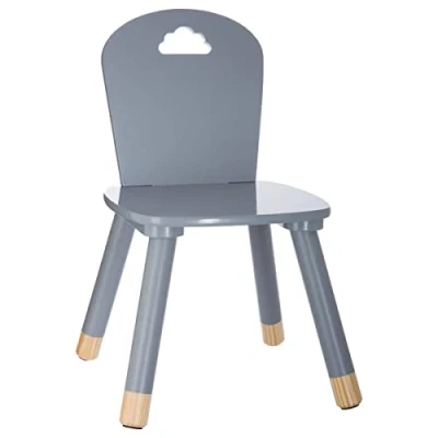 Imagen de ATMOSPHERA CREATEUR D&#039;INTERIEUR Silla de Madera para niños Decoración Nube Color Gris, l. 28 x 50 H. cm