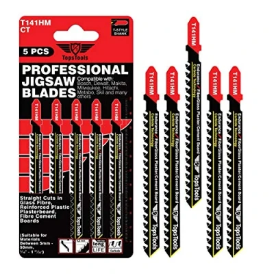 Imagen de TopsTools JSTT141HM T141HM Cuchillas de sierra calar (100 mm largo, compatibles con Bosch, Dewalt, Makita, Milwaukee y muchos más)