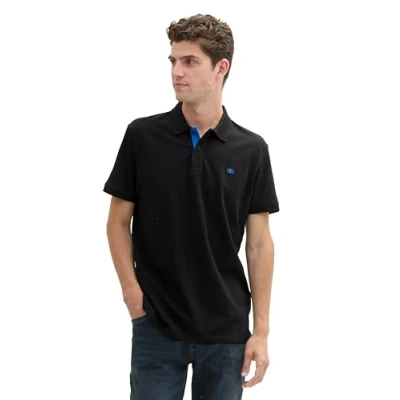 Imagen de TOM TAILOR 1016502 Polo básico para Hombre, Negro (29999 Black), M