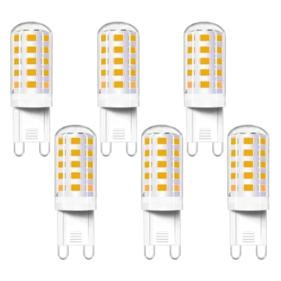 Imagen de Bombilla G9 LED 4W Luz Cálida 2700K, 400LM, 33 LEDs, CA 230V, Equivalente 40W Halógena, No Regulable, Bombillas Casquillo Calida para Aplique de Espejo, pack 6