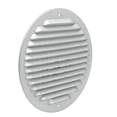 Imagen de La Ventilazione GZKT160R Rejilla de ventilación Redonda Metal para superposición con Red antibloqueo, Aluminio Zinc, ø 175 mm