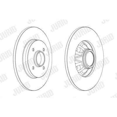 Imagen de JURID 562937JC 1 Disco de freno 268 12 4 macizo revestido sin anillo sensor ABS, cojinete rueda PEUGEOT: 3008 I