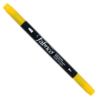 Imagen de Tsukineko Rotulador para textil FABRICO MARKERS translúcido color amarillo limón doble punta pincel/bala 3,8mm./2,3mm.