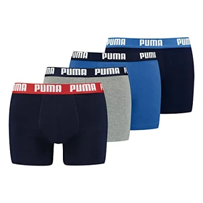 Imagen de PUMA Calzoncillos bóxer para hombre, paquete de 4, azul, S