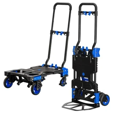 Imagen de Linxor Carretilla plegable 2 en 1 con 4 ruedas, carga 137 kg