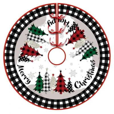 Imagen de Falda Arbol Navidad, 120cm Alfombra de Redondo Manta para Árbol Faldon Navidad Decoracion Navidad(06)
