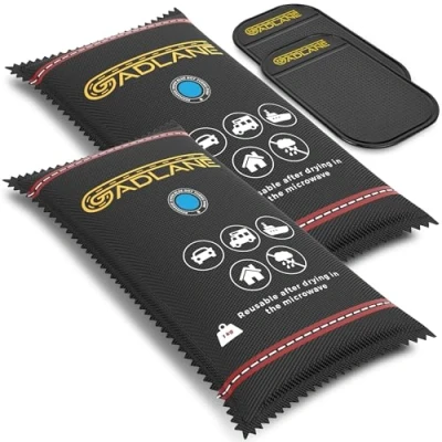 Imagen de GADLANE Paquete de 2 deshumidificadores reutilizables para coche, tamaño XL, unidades, con alfombrilla antideslizante eliminar el parabrisas niebla, hogar, armario, bolsas gel sílice,