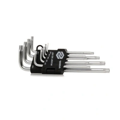 Imagen de VOREL 56478 Juego de atornilladores acodados T10, T15, T20, T25, T27, T30, T40, T45, T50 Acero cromo vanadio 9 norauto, oscaro, mister auto