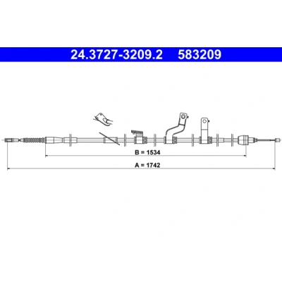 Imagen de ATE 24.3727 3209.2 Cable de Freno Mano 1742
